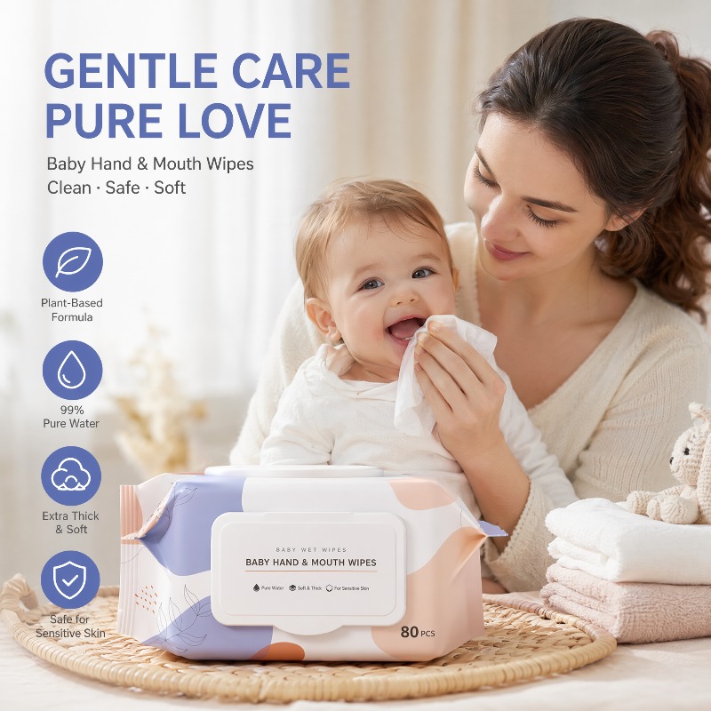 Skincare Newborn - Мягкие нетканые гипоаллергенные детские салфетки для
