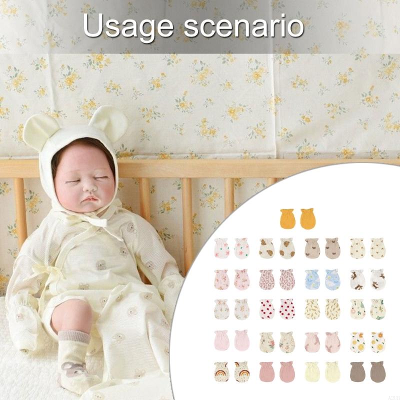 Skincare Newborn - 1 пара хлопковых варежек для новорожденных,